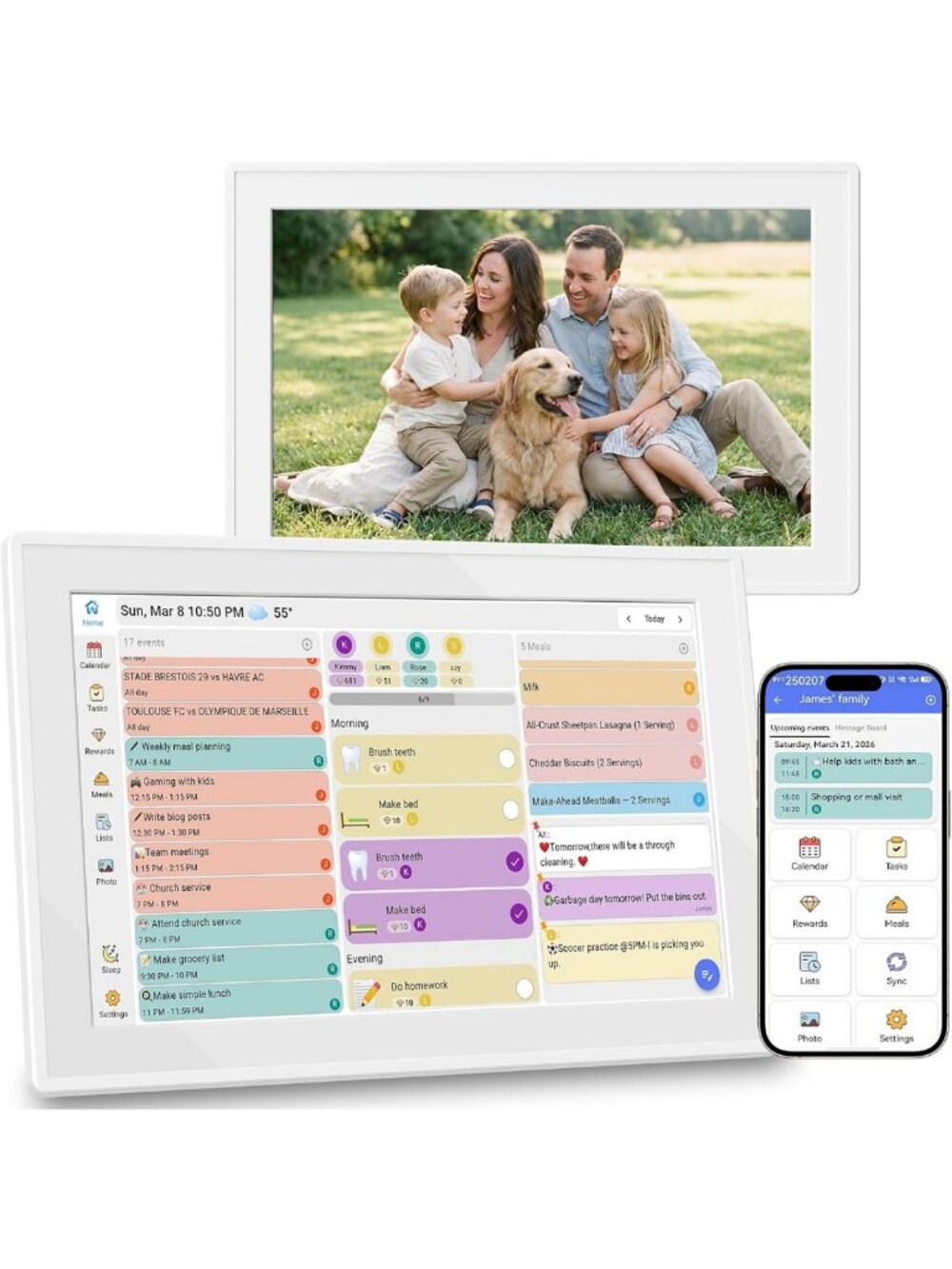 10.1" Touchscreen Digital Calendar & Organizer - Chore List, Meal Planner